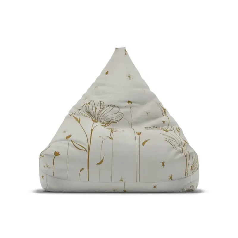 Stylish Golden Flowers Bean Bag Cover