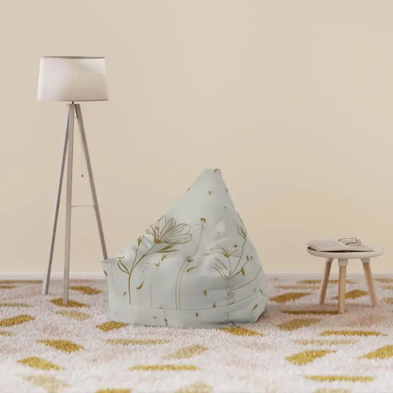 Stylish Golden Flowers Bean Bag Cover