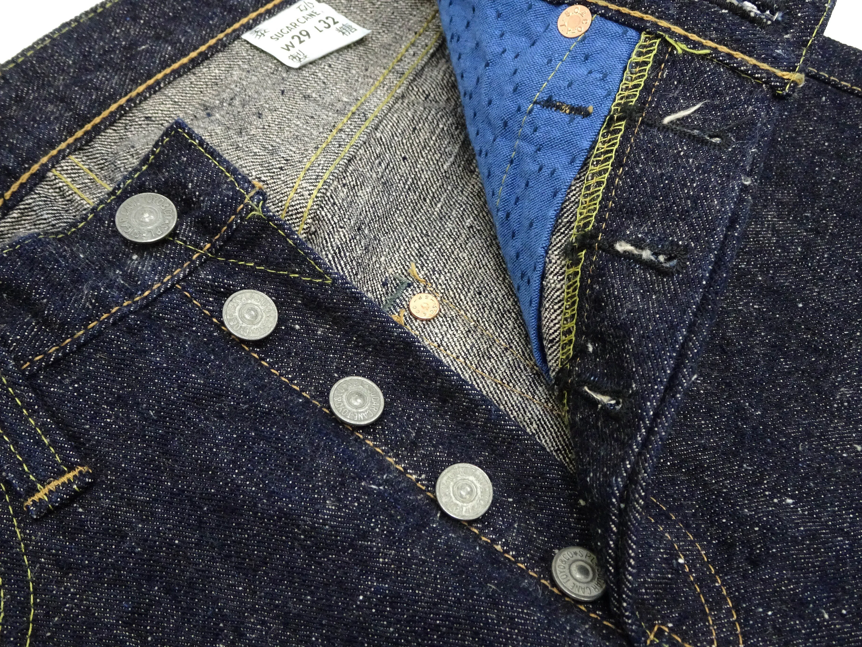 Sugar Cane Jeans SC40301 Men's 14 oz. Sugar Cane Fiber Denim Jeans Lot. 301 Regular Straight Fit Okinawan Ryukyu Indigo Denim Pants