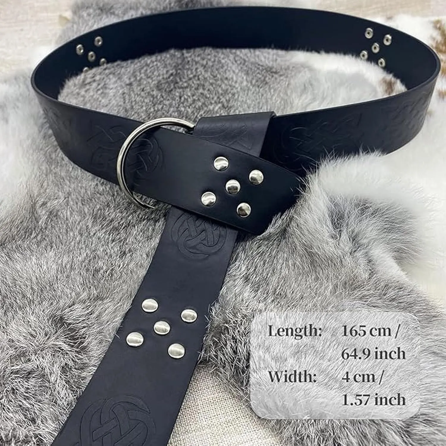 SUMGOGO 4 Pcs Halloween Renaissance Belt Pouch Witch Bottle Skirt Hikes Medieval Viking Pirate Leather Belt Costume Set