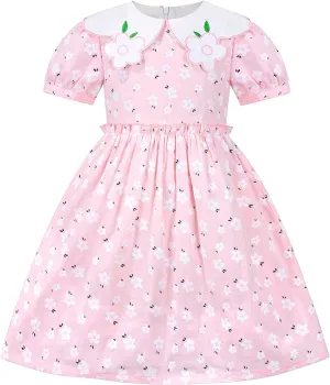 Sunny Fashion Girls Dress Purple Flower Summer Casual Dress Lace Size 6-14