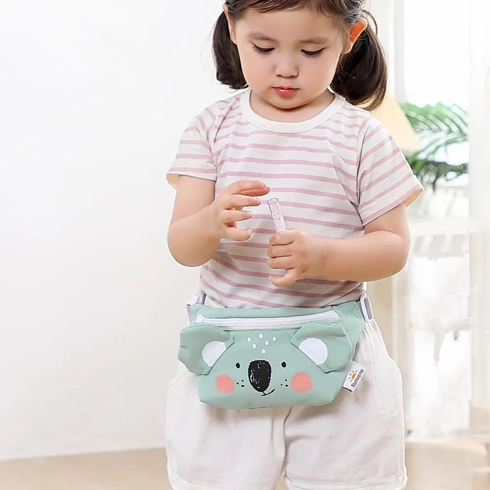 SUNVENO Kids Fanny Pack for Boys and Girls, Cute Cartoon Crossbody Belt Bag, Toddler Sling Waist Pack for Ages 2-8, Beach Vacation Essentials, Birthday Gift Idea for Toddlers and Preschoolers,Teddy