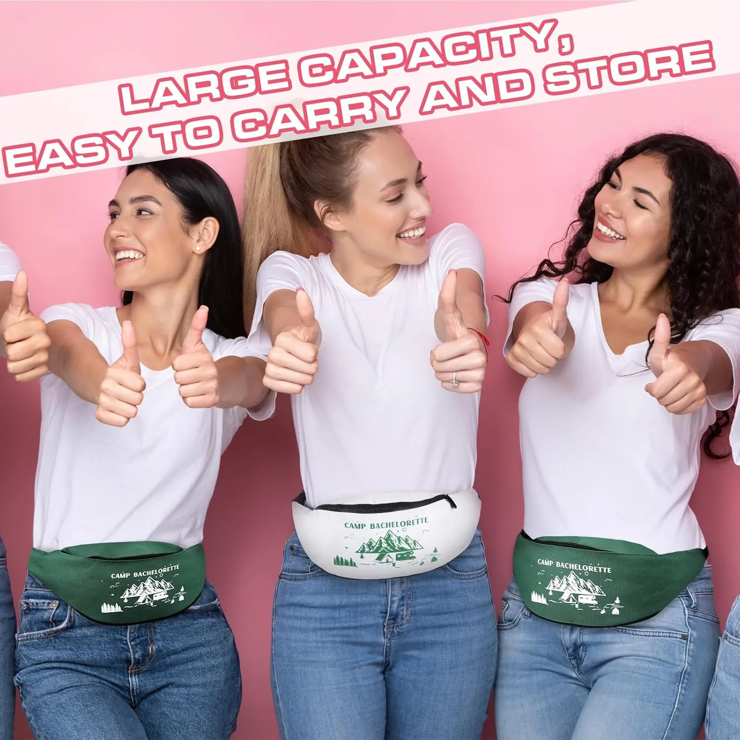 Sweetude 7 Pcs Camp Bachelorette Fanny Packs Bridesmaid Proposal Gifts Adjustable Bachelorette Waist Bags for Bachelorette Party Supplies Bridal Shower Favors