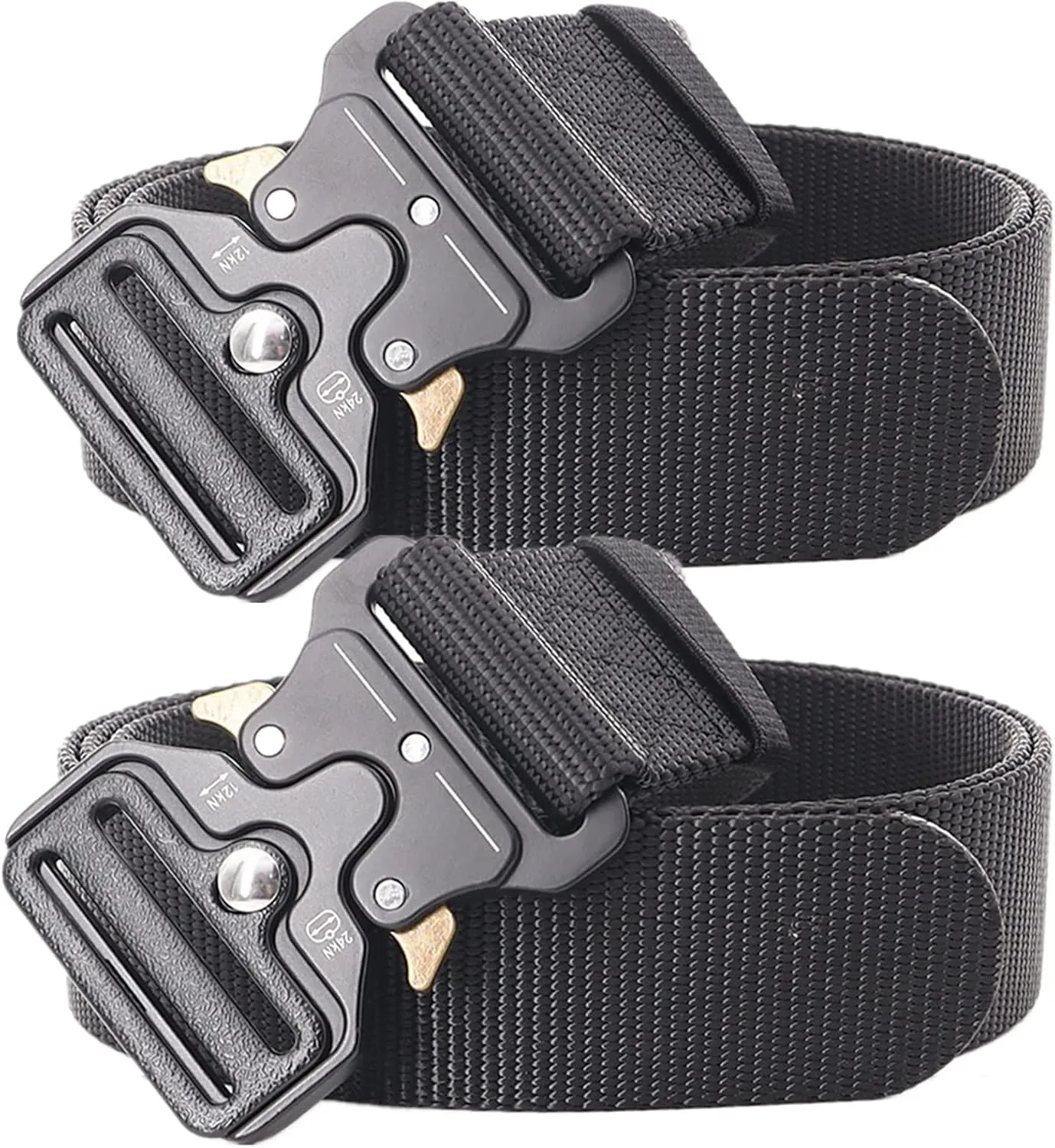 Tactical Belt, Belts Men Women, 1.5" Nylon Web Military Hiking Rigger Work Belt with Heavy Duty Quick Release Buckle, 2 Pack