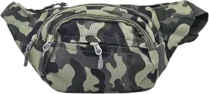 Tactical Fanny Pack - Stylish and Functional 4-Zipper Waist Bag for Men and Women. Adjustable Belt, Large Capacity, Perfect for Travel. Phone-friendly Chest Shoulder Bag (green with gray)