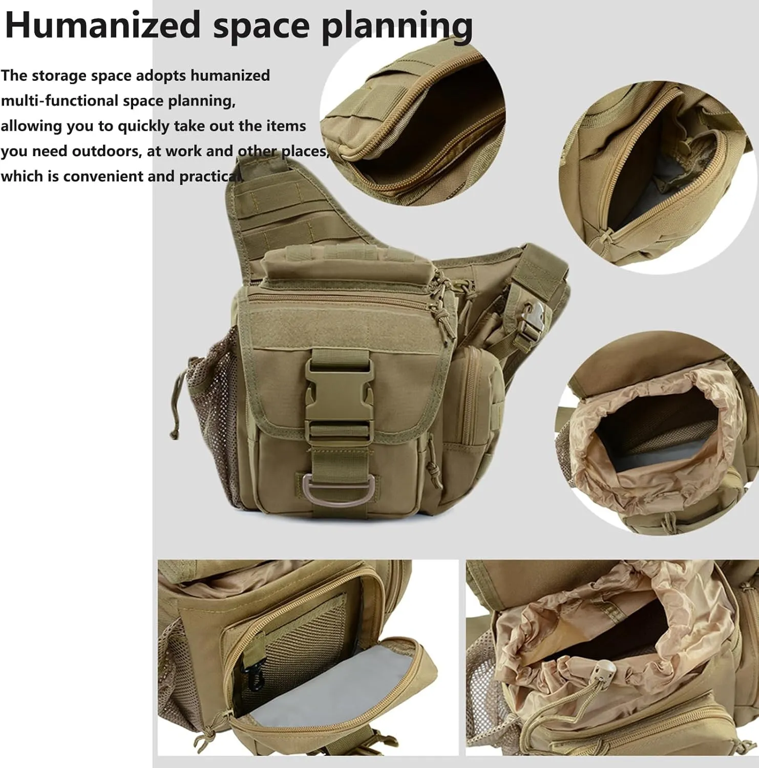 Tactical Messenger Bag Shoulder Bag Cross Body Bag Belt Sling Bags Laptop For Working Cycling Hunting Camping B