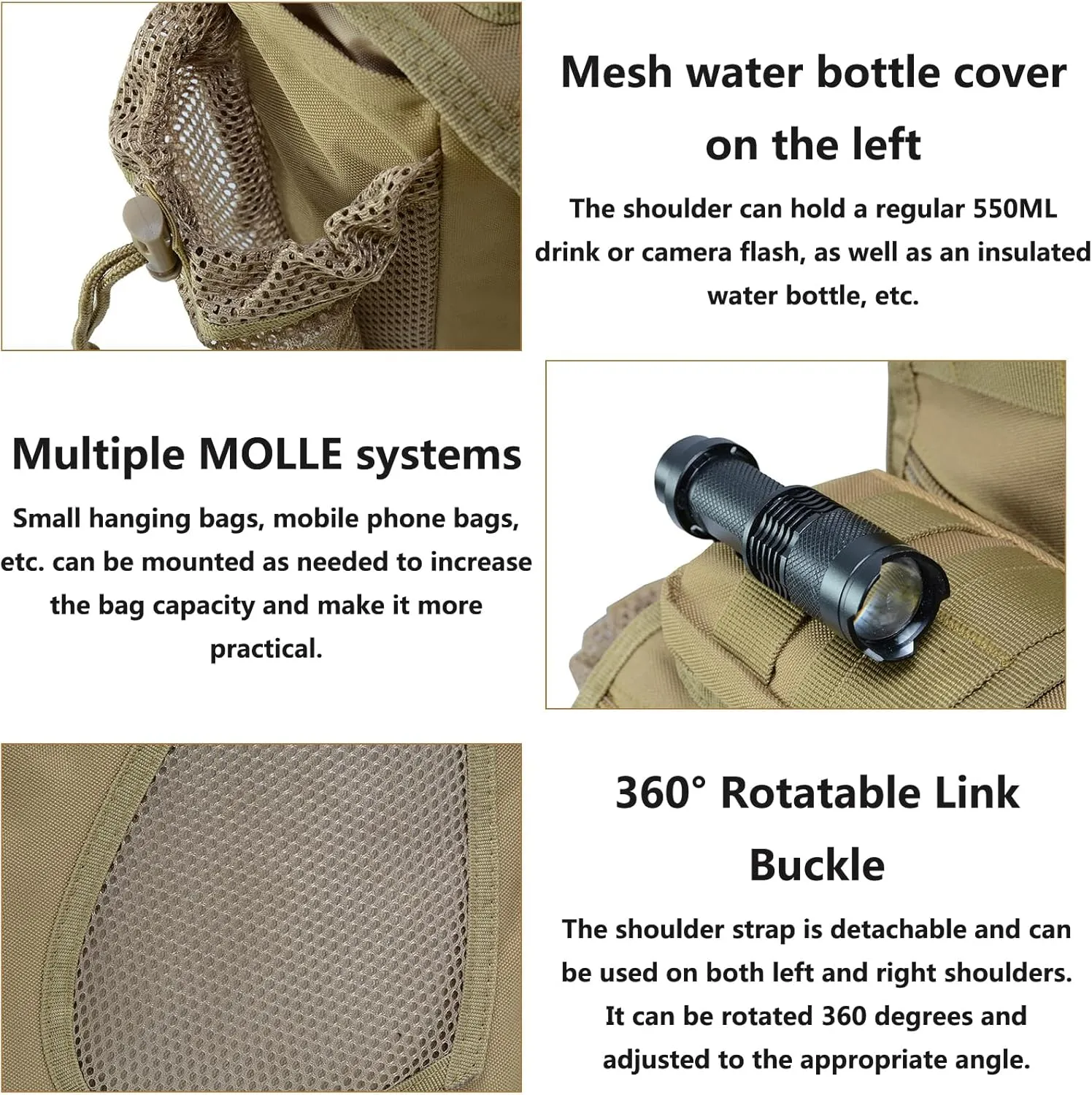 Tactical Messenger Bag Shoulder Bag Cross Body Bag Belt Sling Bags Laptop For Working Cycling Hunting Camping B