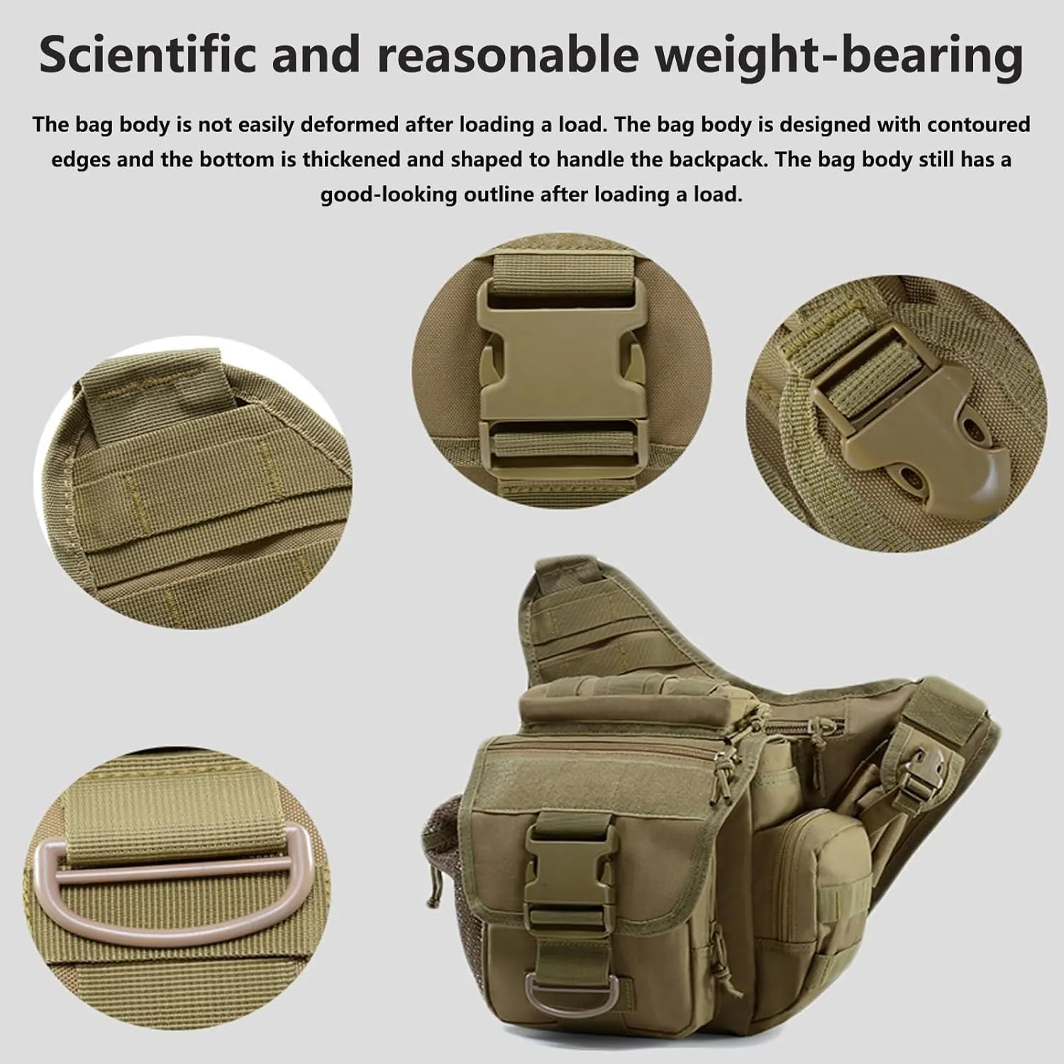 Tactical Messenger Bag Shoulder Bag Cross Body Bag Belt Sling Bags Laptop For Working Cycling Hunting Camping B