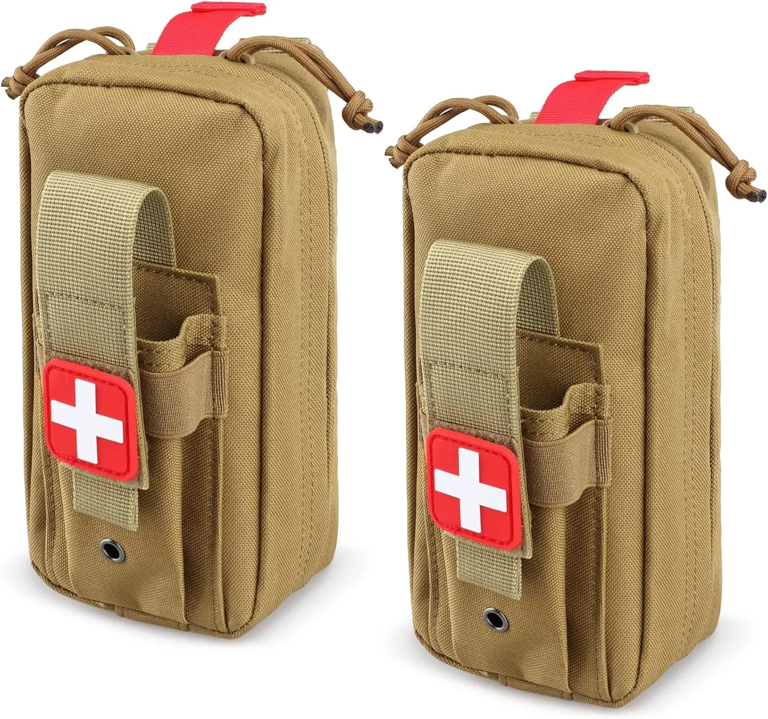 Tactical MOLLE Medical Pouch, Rip-Away EMT First Aid Pouch IFAK Trauma Kit Everyday Carry Survival Bag Include Cross Patch