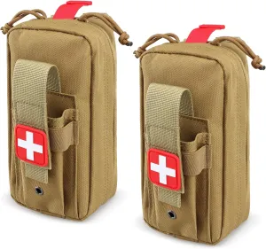 Tactical MOLLE Medical Pouch, Rip-Away EMT First Aid Pouch IFAK Trauma Kit Everyday Carry Survival Bag Include Cross Patch