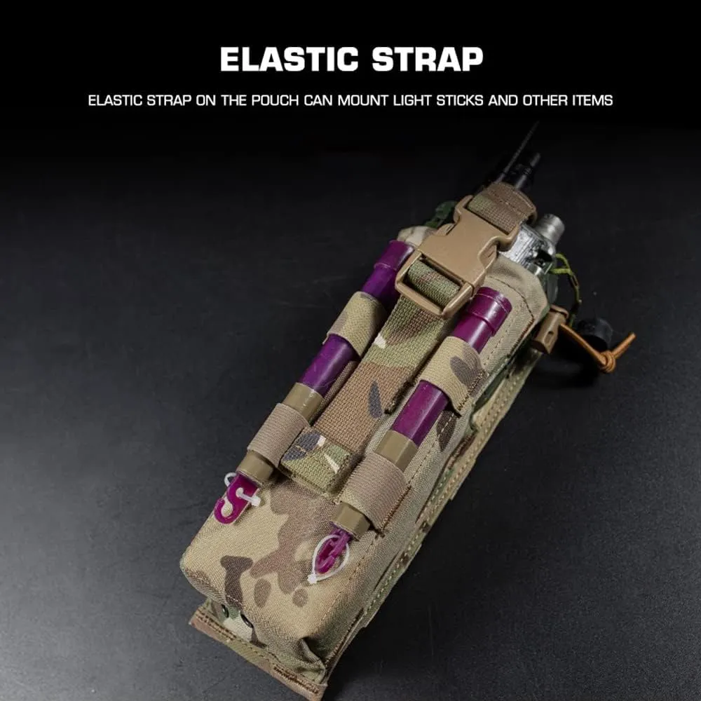 Tactical PRC 152 Drop-Down Radio Pouch,Military MOLLE Walkie-Talkie Bag for Belt Hunting Vest