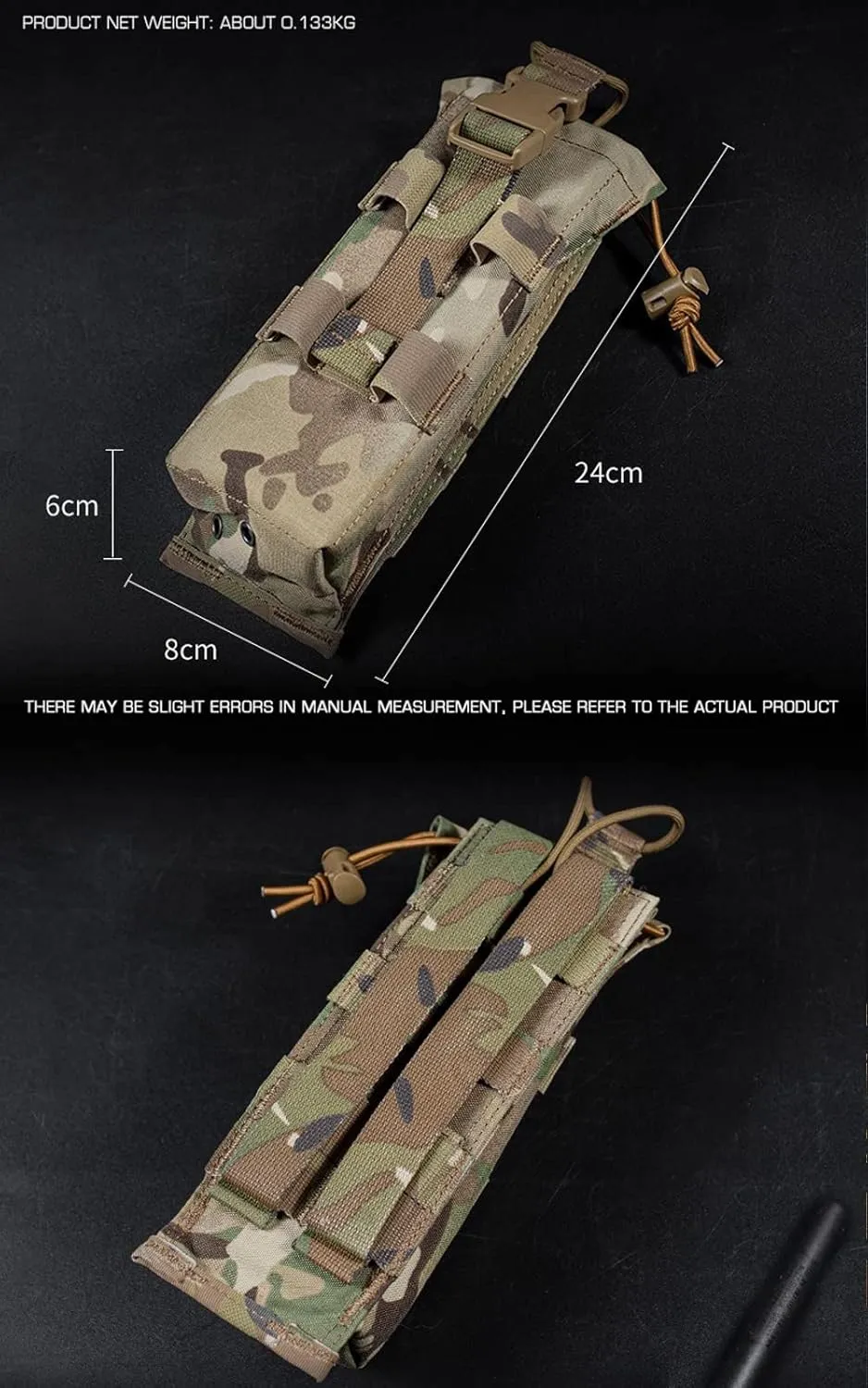 Tactical PRC 152 Drop-Down Radio Pouch,Military MOLLE Walkie-Talkie Bag for Belt Hunting Vest