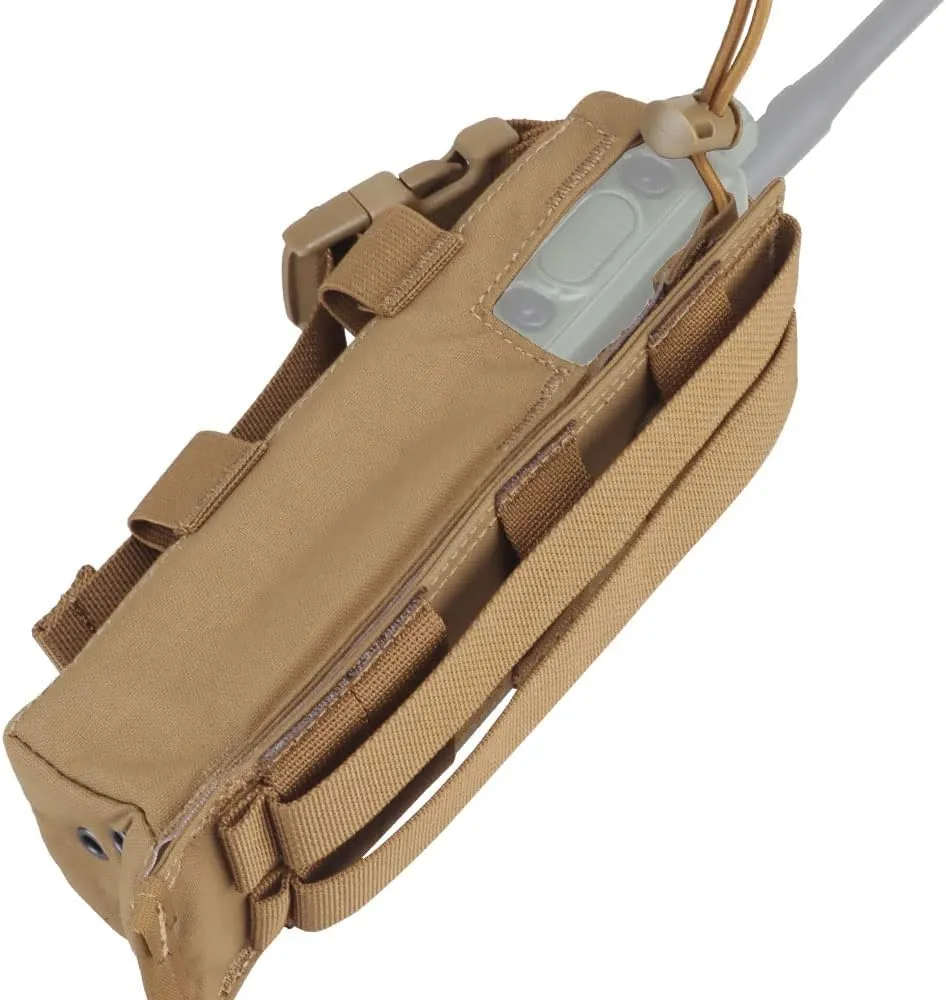 Tactical PRC 152 Drop-Down Radio Pouch,Military MOLLE Walkie-Talkie Bag for Belt Hunting Vest