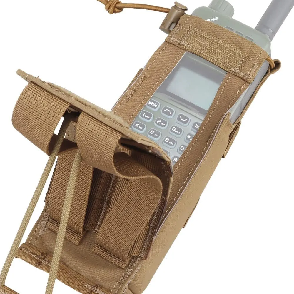 Tactical PRC 152 Drop-Down Radio Pouch,Military MOLLE Walkie-Talkie Bag for Belt Hunting Vest
