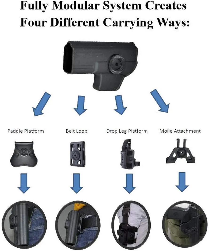 Tactical Scorpion Gear Modular Level II Retention Paddle Holster TSG-P99 fits: Walther P99 QA