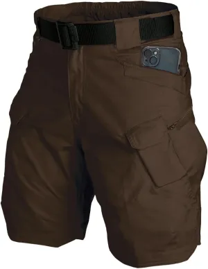 Tactical Shorts Men's Water-Resistant Outdoor Cargo Cotton Blend Hiking Fishing Short with NO Belt