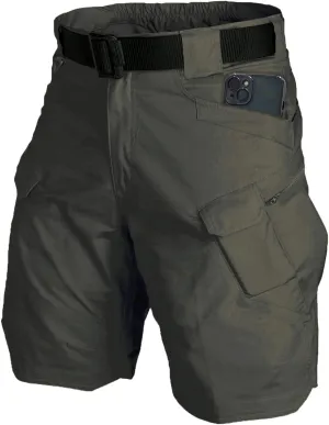 Tactical Shorts Men's Water-Resistant Outdoor Cargo Cotton Blend Hiking Fishing Short with NO Belt