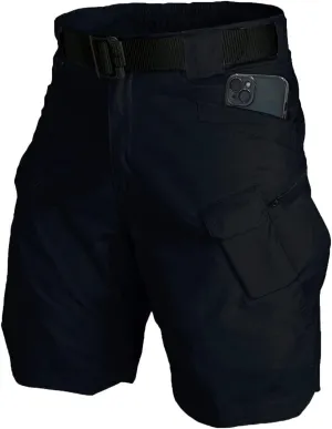 Tactical Shorts Men's Water-Resistant Outdoor Cargo Cotton Blend Hiking Fishing Short with NO Belt