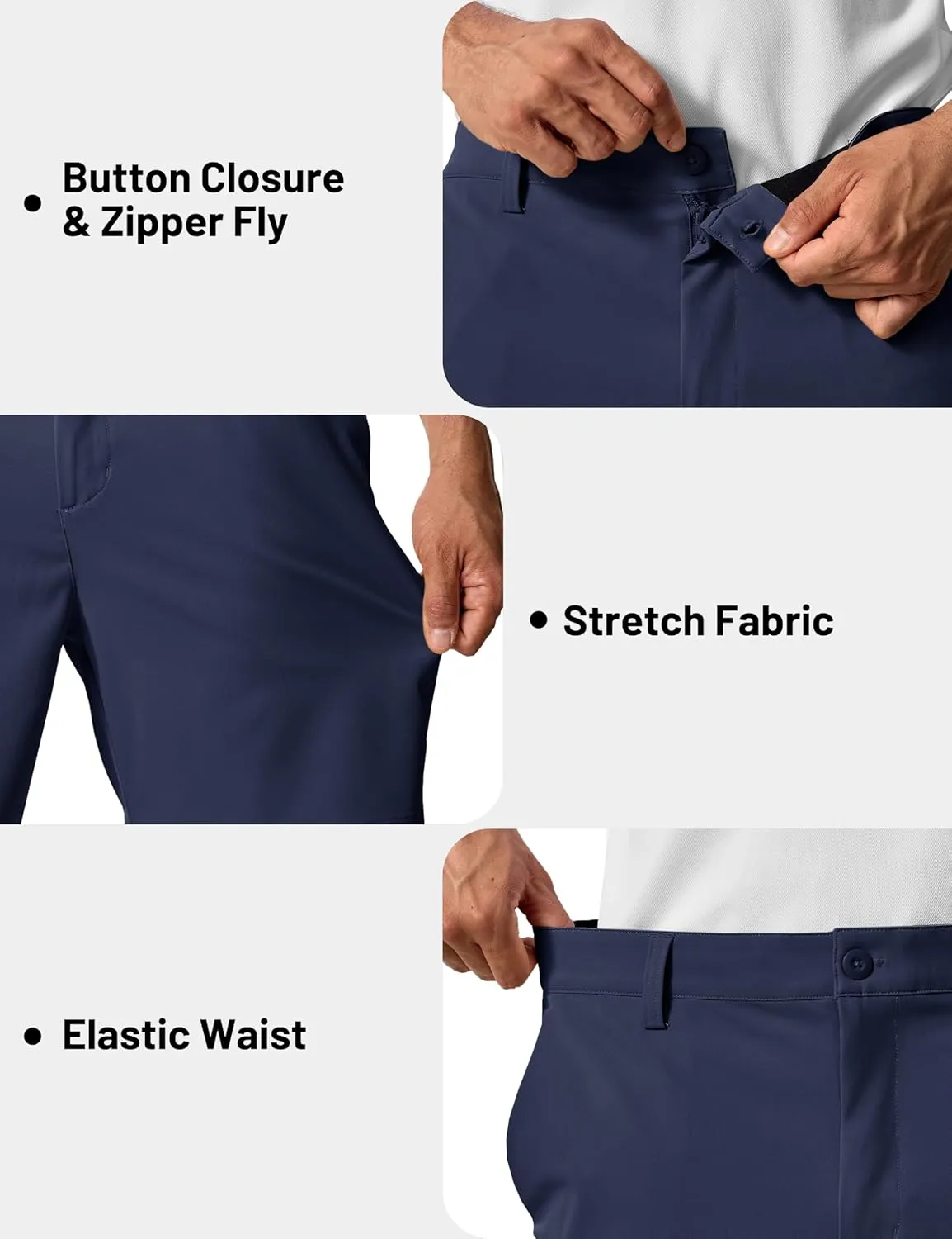 TACVASEN Men's 7" Golf Casual Shorts with 6 Pockets Stretch Lightweight Dress Work Short Flat Front Quick Dry for Summer