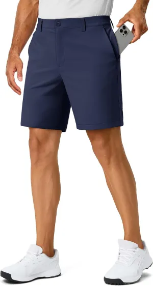 TACVASEN Men's 7" Golf Casual Shorts with 6 Pockets Stretch Lightweight Dress Work Short Flat Front Quick Dry for Summer