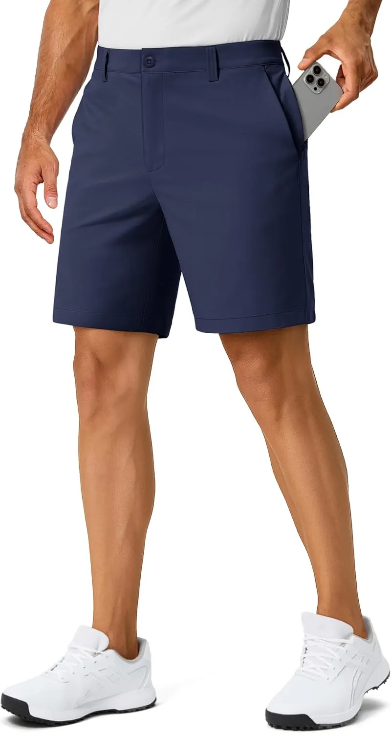 TACVASEN Men's 7" Golf Casual Shorts with 6 Pockets Stretch Lightweight Dress Work Short Flat Front Quick Dry for Summer