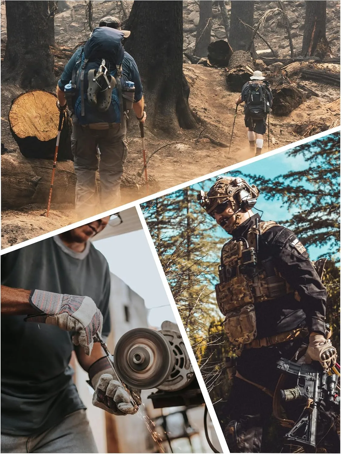 TACVASEN Men's Tactical Pants 9 Pockets Cargo Hiking Pants Lightweight Work Pants for Men Construction Water Resistant