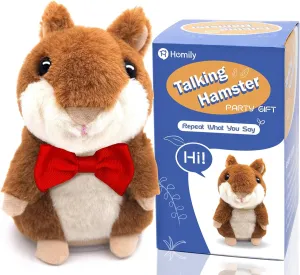 Talking Hamster Repeats What You Say, One Year Old Boy Girl Toys Birthday Gifts, Baby Toys 0-6-12-18 Months, Valentine First Birthday Gifts for Girls Age 1 3 5 (Red Tie)