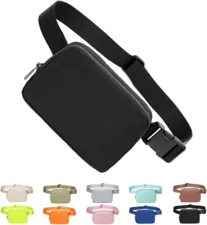 Tapp Collections Unisex Mini Crossbody Belt Bag with Adjustable Strap Small Waist Pouch for Workout Running Traveling Hiking - Black
