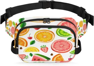 Tavisto Citrus Strawberry Durable Waterproof Fanny Pack with Double Zipper Closure - Organize Your Essentials with Ease - Lightweight and Comfortable for Men and Women
