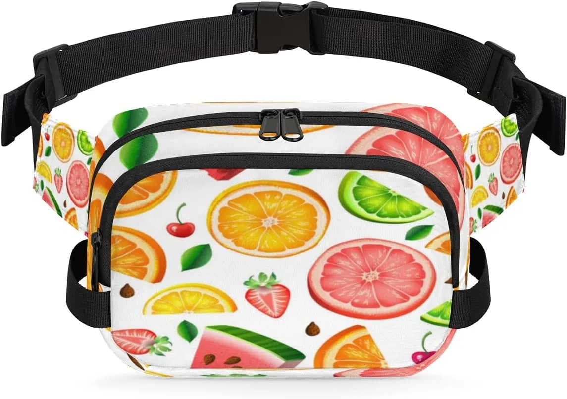 Tavisto Citrus Strawberry Durable Waterproof Fanny Pack with Double Zipper Closure - Organize Your Essentials with Ease - Lightweight and Comfortable for Men and Women