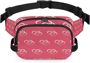 Tavisto Entwined Hearts Pattern Durable Waterproof Fanny Pack with Double Zipper Closure - Organize Your Essentials with Ease - Lightweight and Comfortable for Men and Women