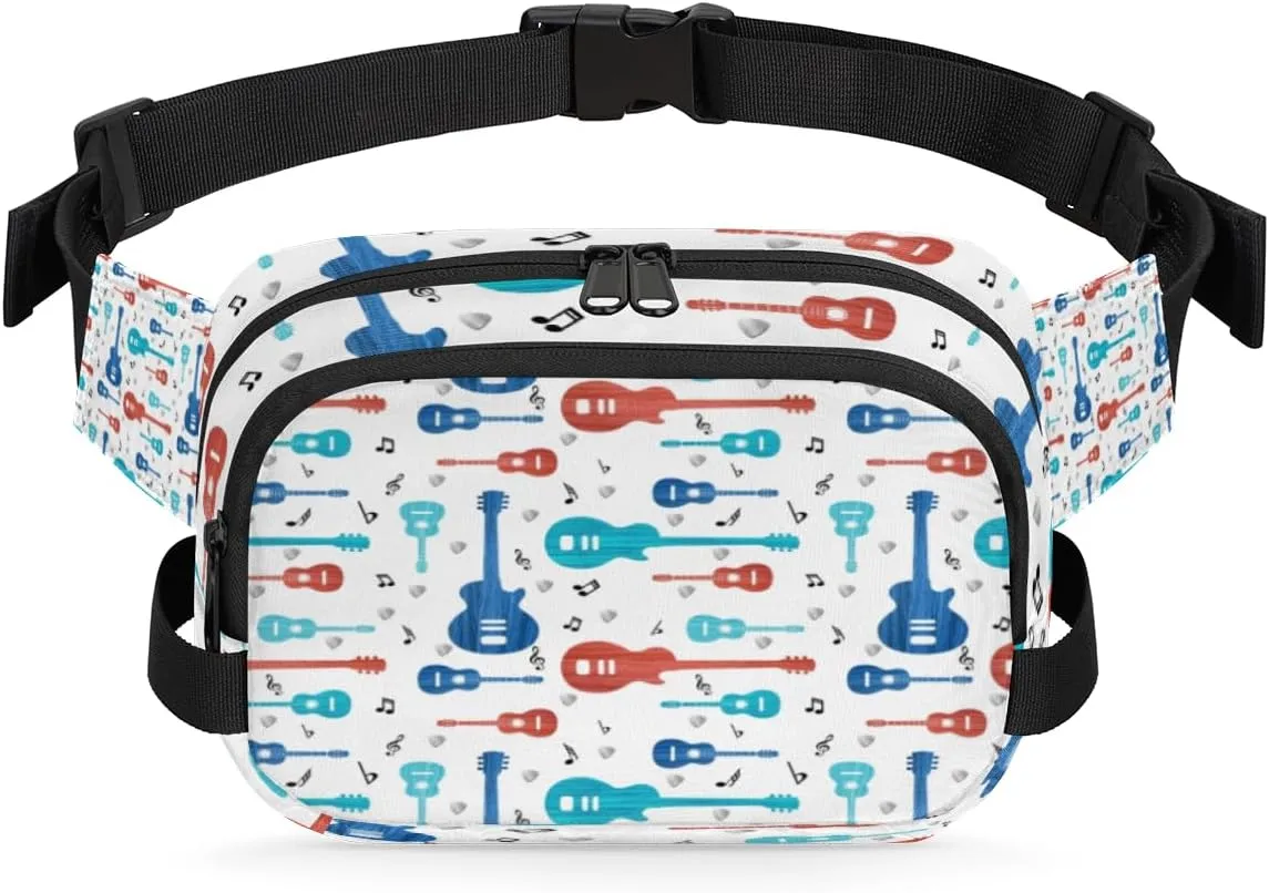 Tavisto Guitars Durable Waterproof Fanny Pack with Double Zipper Closure - Organize Your Essentials with Ease - Lightweight and Comfortable for Men and Women