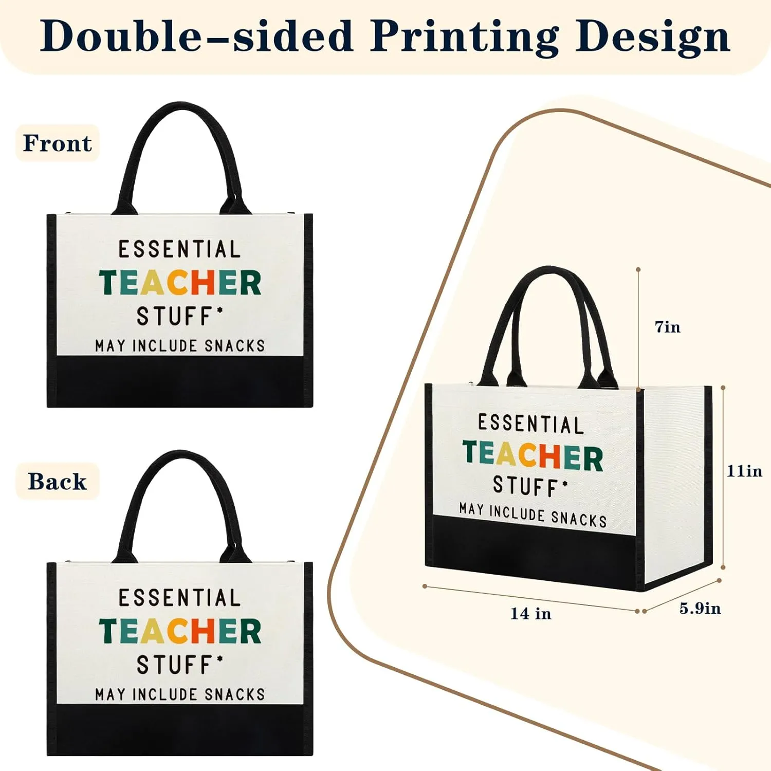 Teacher Appreciation Gifts Ideas, Teacher Bags for Women, Best Gifts for Teachers, Thank You Teacher Gifts from Students, Teacher End of Year Gifts, New Teacher Gifts, Cute Teacher Tote Bag Gifts