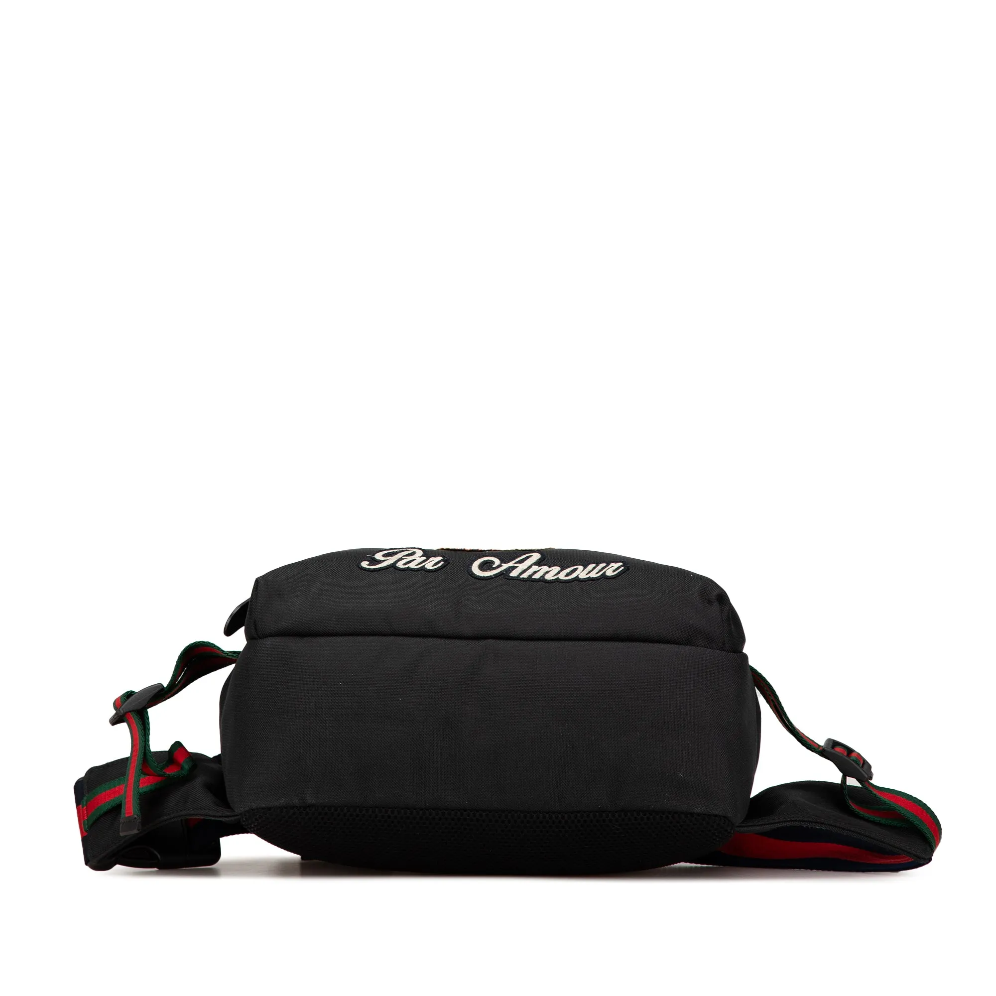 Techno Canvas Web L Aveugle Par Amour Embroidered Belt Bag
