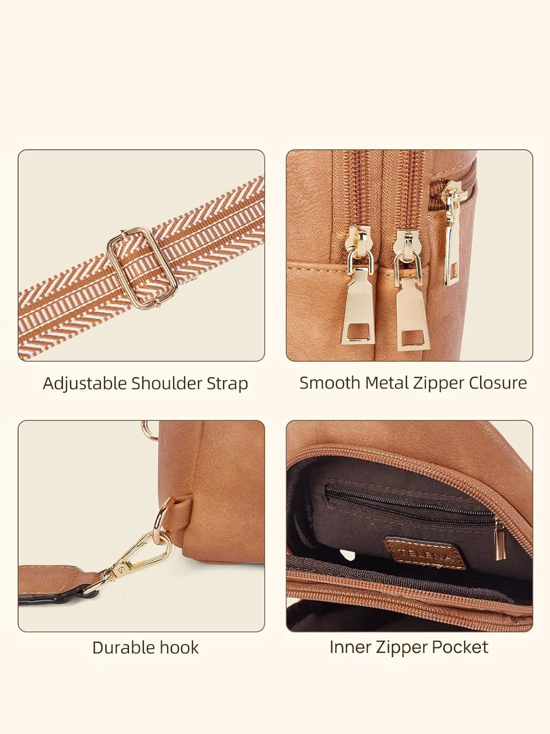 Telena Crossbody Bags for Women Cross Body Sling Bag with Adjustable Shoulder Strap