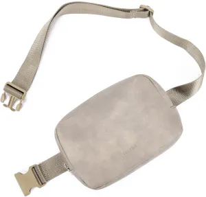 Telena Leather Belt Bag for Women Fashionable Fanny Packs Cross Body Bag Waist Pack Cloud Grey