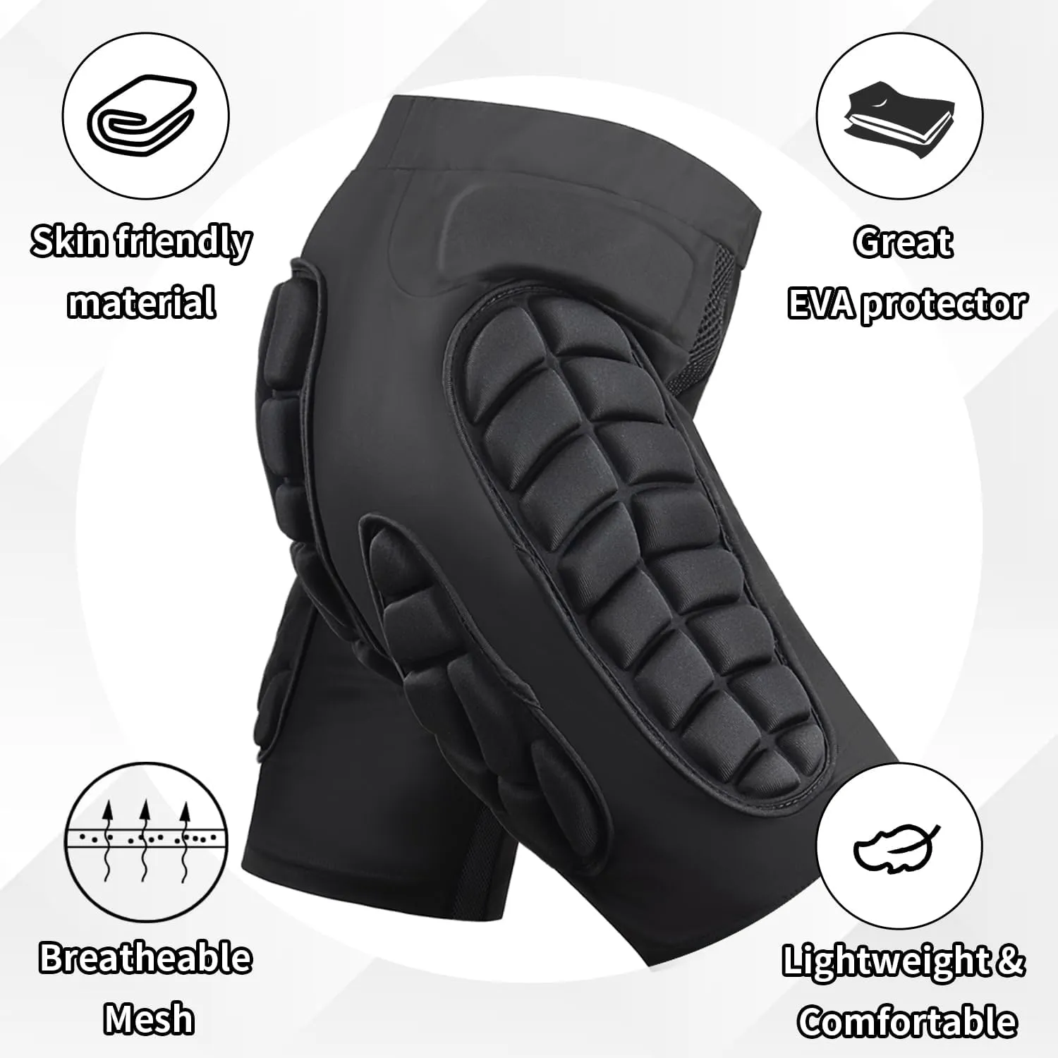 Tentock 3D Protective Hip for Snowboarding，Butt Padded Safety Impact Shorts EVA Protection Pad for Skating Outdoor