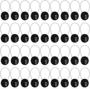 Therwen 36 Pcs Combination Lock 3 Digit Gym Waterproof Padlock Resettable Bag Luggage Gate Combination Lock Outdoor for School Fence Travel Toolbox Storage, Black