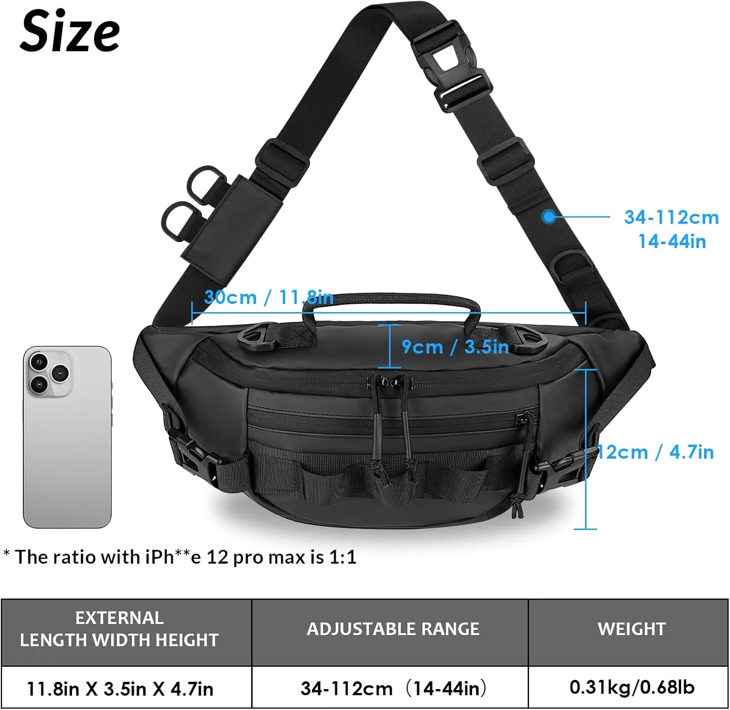 THKFISH Fishing Tackle Bag Waterproof Waist Bag for Women & Men Portable Fishing Sling Bag Outdoor Fly Fishing Bag