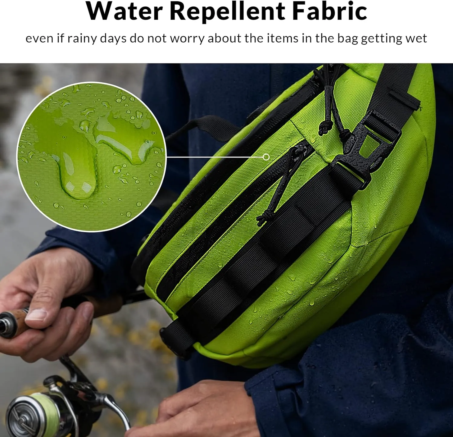THKFISH Fishing Tackle Bag Waterproof Waist Bag for Women & Men Portable Fishing Sling Bag Outdoor Fly Fishing Bag