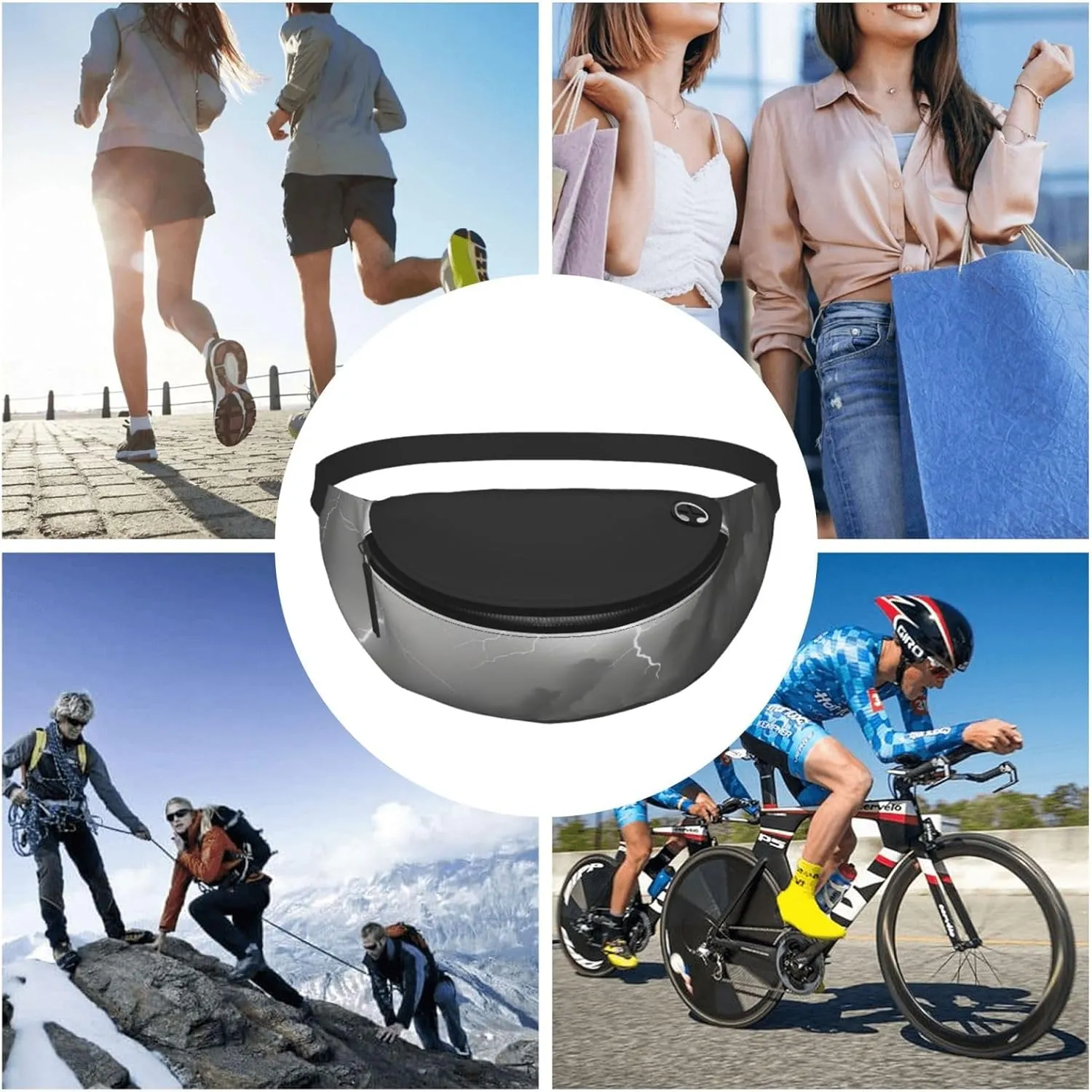 Thunder Landscape Fanny Pack for Man Women Waist Bag Adjustable Belt Casual Chest Bag Bum Bags for Travel Sports Running Hiking Waist Packs