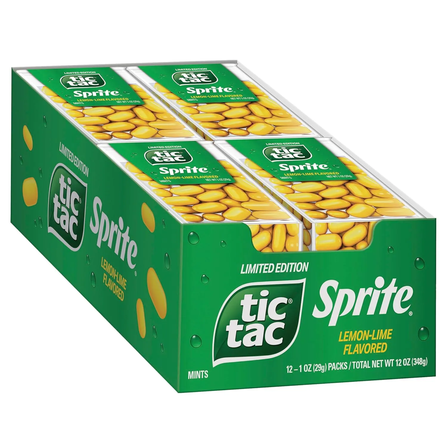 Tic Tac, Sprite Lemon-Lime-Flavored, On-The-Go Refreshment, 1 oz Each, Bulk 12 Pack