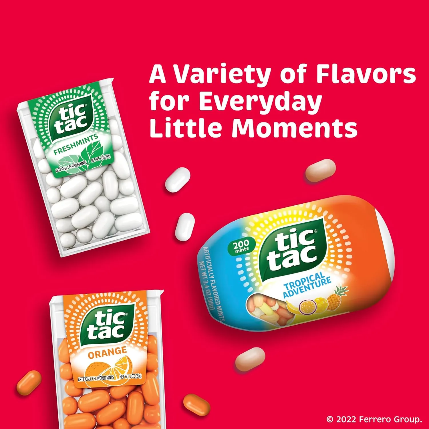 Tic Tac Strawberry & Cream Flavored Mints, Bulk 8 Pack, On-The-Go Refreshment, 3.4 oz Each