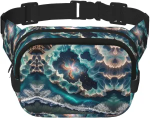 Tidal Shift Print Crossbody Waist Bag, Adjustable Everywhere Fanny Packs for Men&Women/Traveling/Outdoors/Hiking