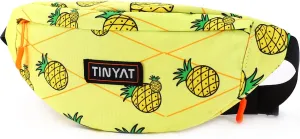 TINYAT Small Fanny Packs for Women Men Waist Bag Sling Bag Super Lightweight For Travel Cashier's box, Tool Kit T201(Pineapple)
