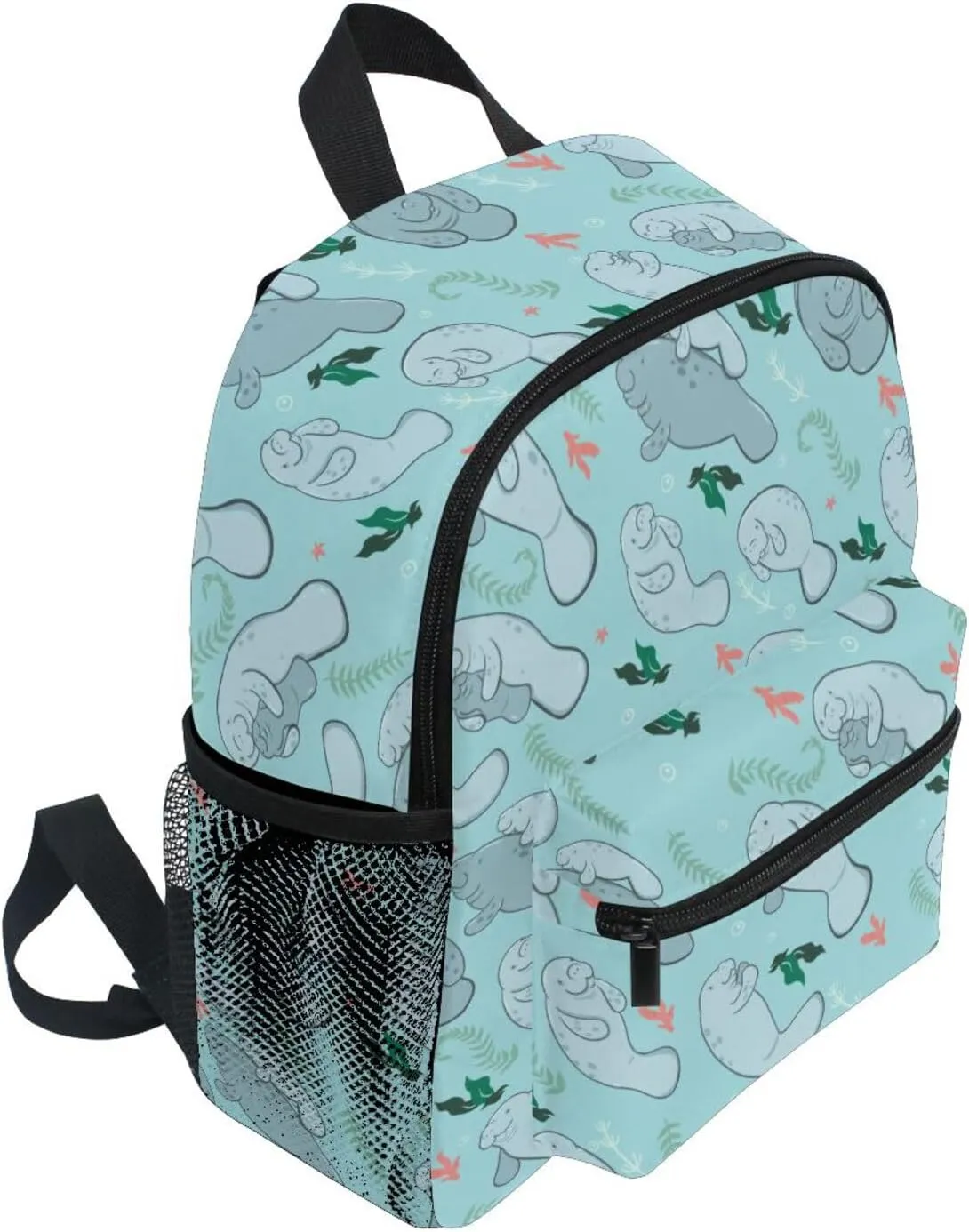 Toddler Backpack for Boys Girls Manatees and Algae Preschool Kindergarten Schoolbag Mini Book Bag For School Travel M