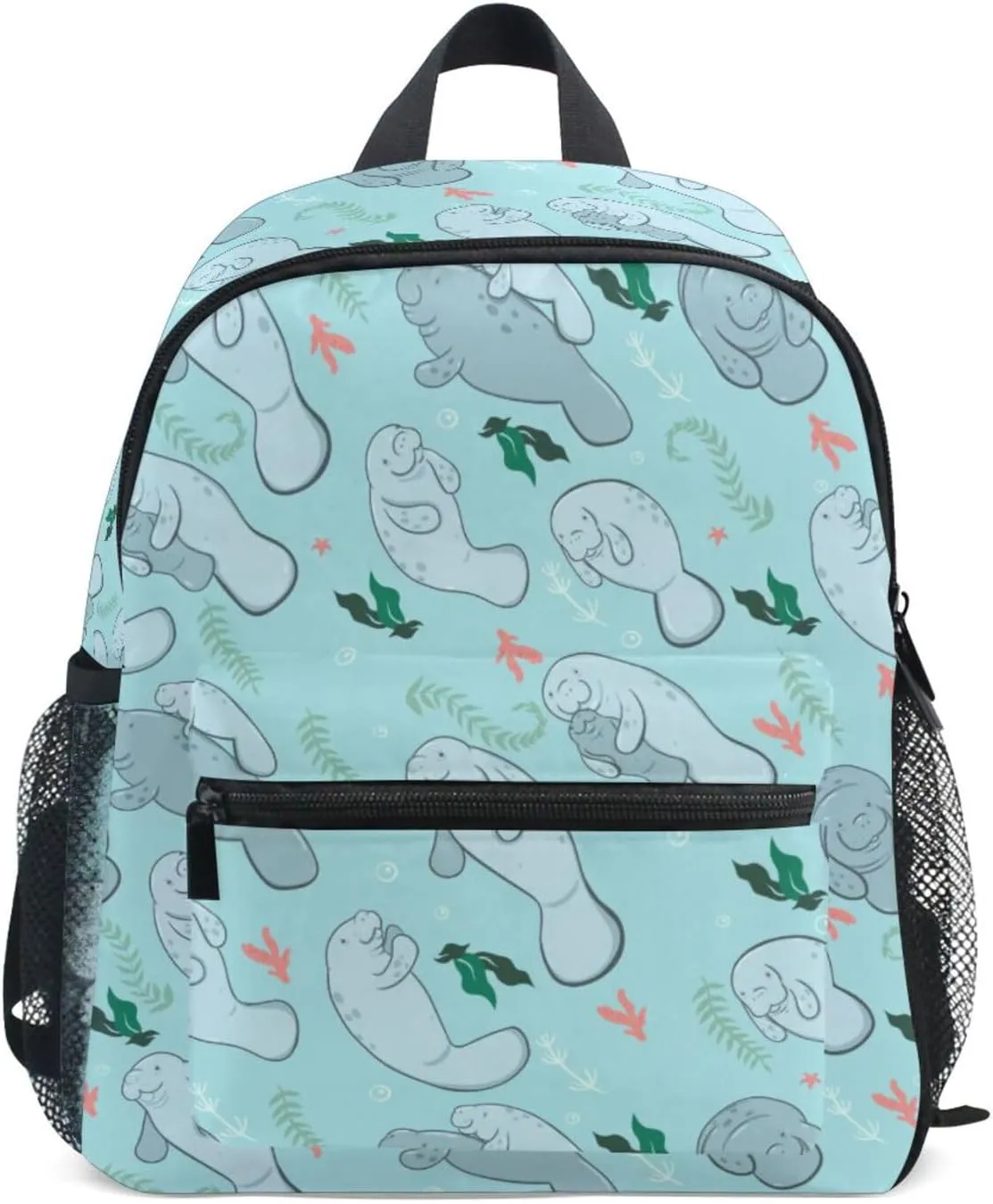 Toddler Backpack for Boys Girls Manatees and Algae Preschool Kindergarten Schoolbag Mini Book Bag For School Travel M