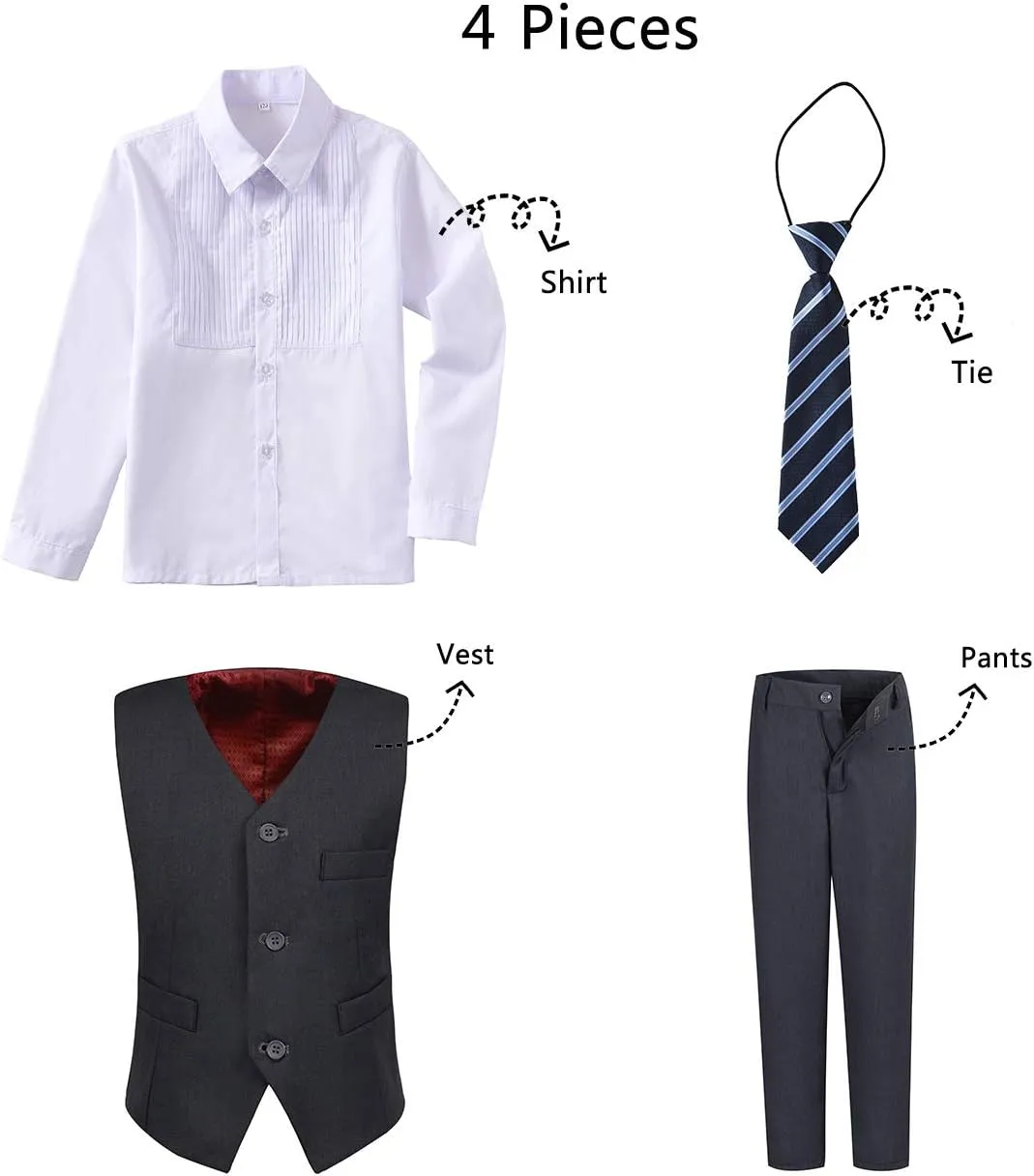 Toddler Boys Suit Kids Formal Dresswear Prom Tuxedo Children's Slim Fit Suits