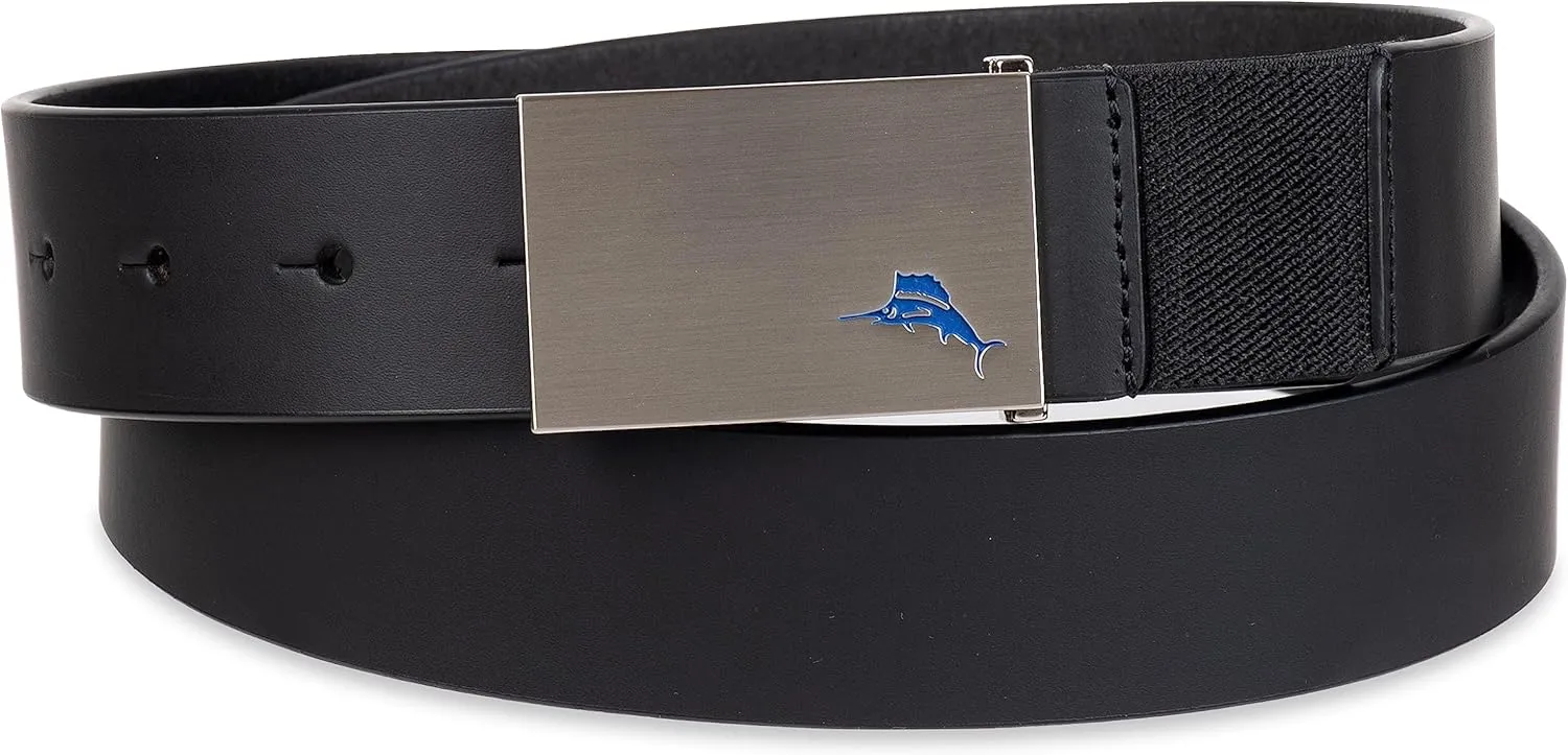 Tommy Bahama Men's Stretch Casual Plaque Buckle Belt