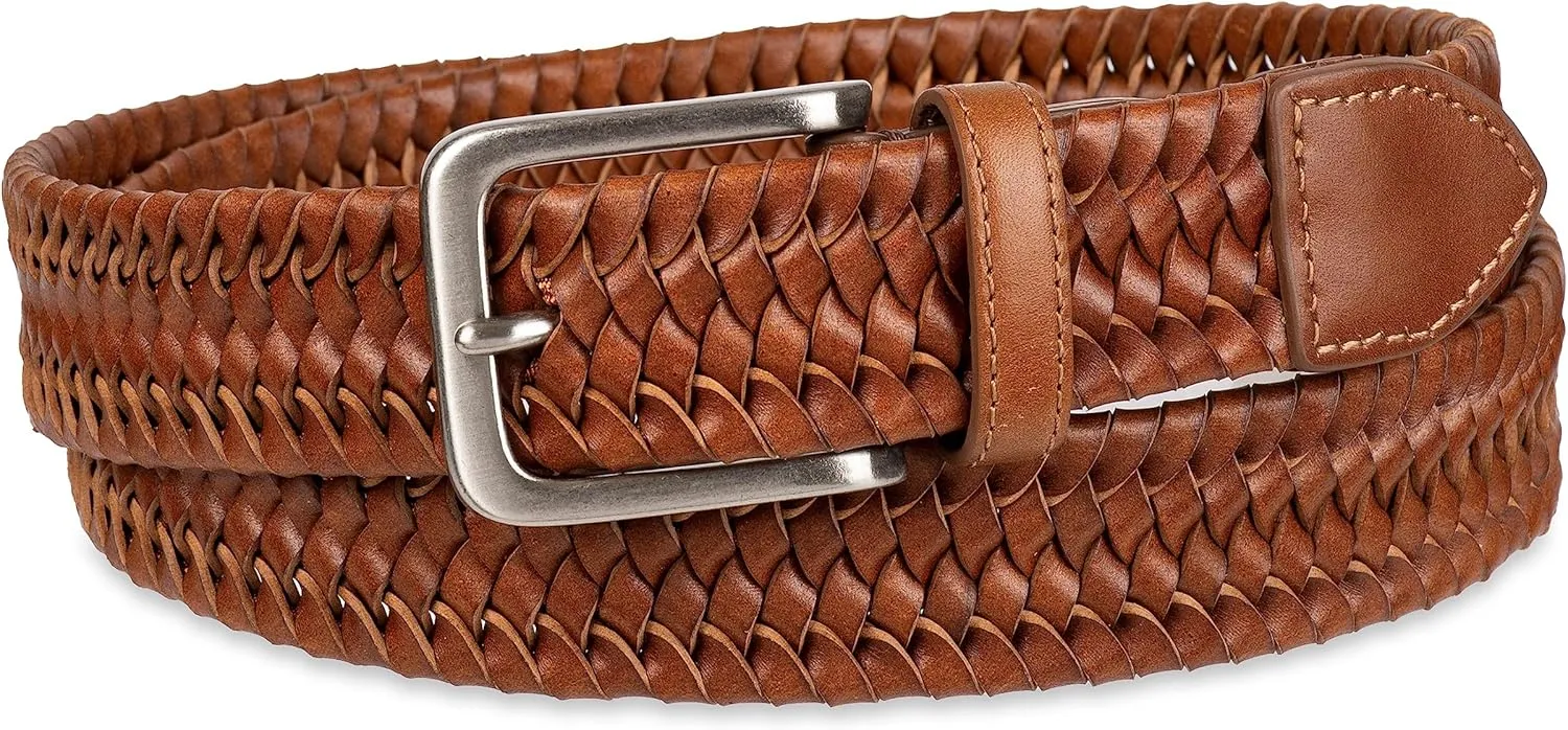 Tommy Bahama Men's Stretch Leather Braid Belt